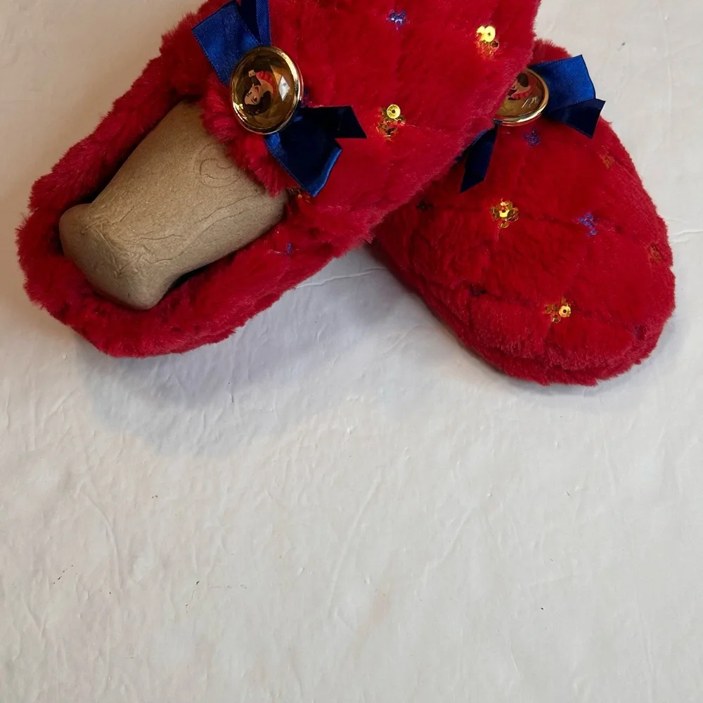 Disney Princess Elena of Avalor Red Slippers with Blue Accent Girls Size 2